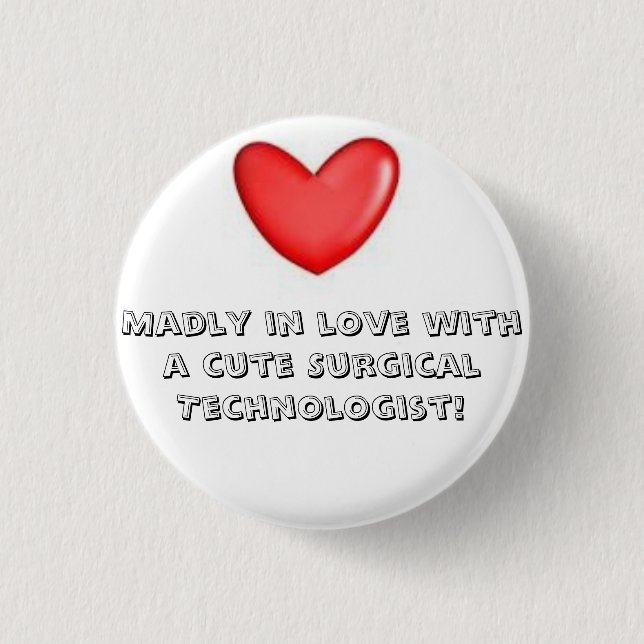 Madly in love 1 inch round button (Front)