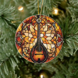 Madolin Music Ceramic Ornament