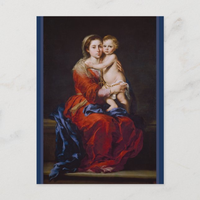 Madone et Enfant au Rosaire ... Carte postale (Devant)