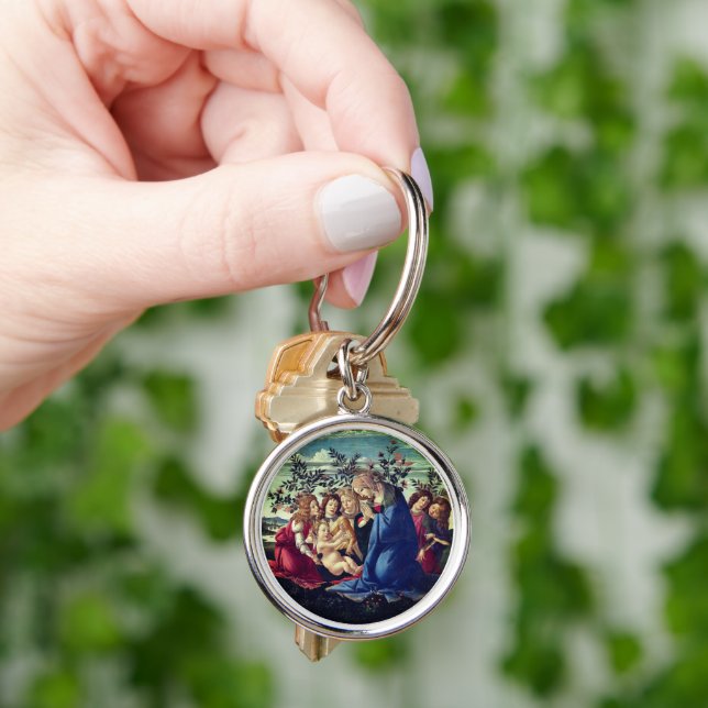 Madonna Adoring the Child with Five Angels Keychain (Hand)