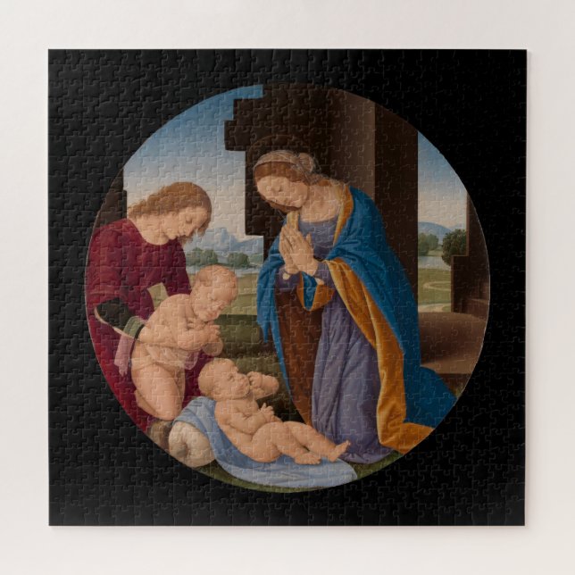 Madonna Adoring the Child with the Infant Saint Jigsaw Puzzle (Horizontal)