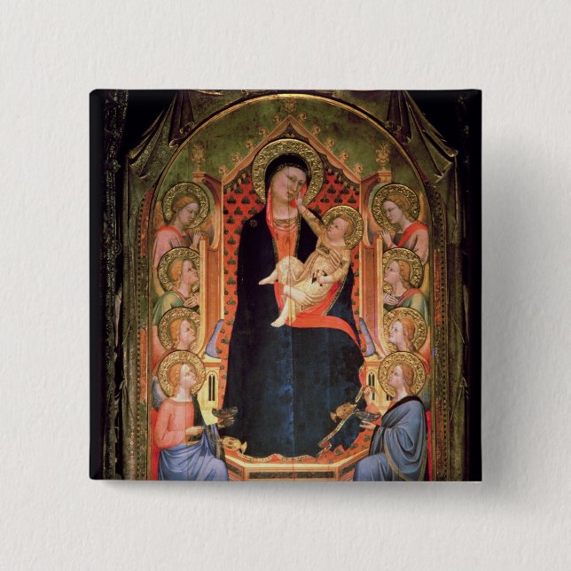 Madonna and Child, 1347 2 Inch Square Button (Front)
