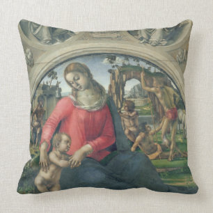 Madonna and Child, 1490-95 (oil on panel) Throw Pillow