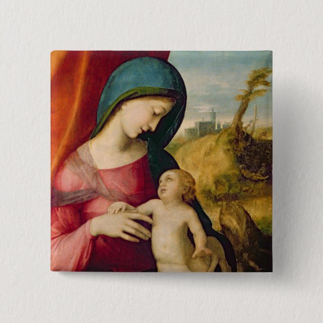 Madonna and Child, 1512-14 2 Inch Square Button (Front)