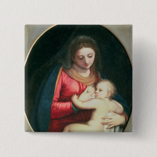 Madonna and Child, 1598 2 Inch Square Button