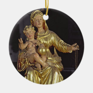 Madonna and Child, 17th century (gilded wood) Ceramic Ornament
