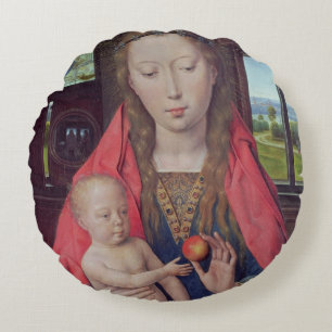 Madonna and Child 2 3 Round Pillow