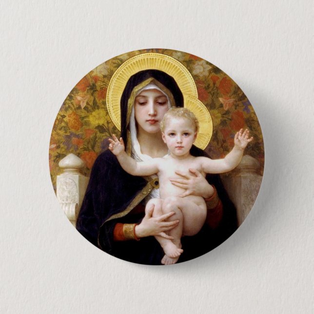 Madonna and Child 2 Inch Round Button (Front)