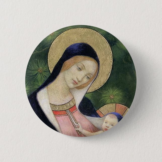 MADONNA AND CHILD 2 INCH ROUND BUTTON (Front)
