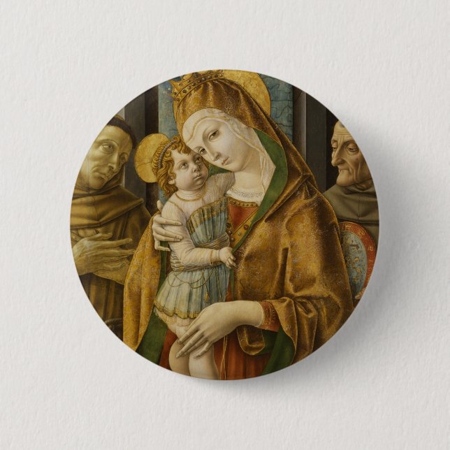 madonna and child 2 inch round button (Front)