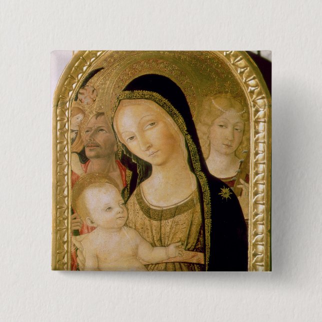 Madonna and Child 2 Inch Square Button (Front)