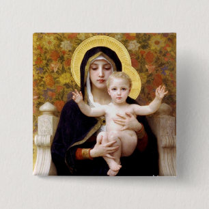 Madonna and Child 2 Inch Square Button