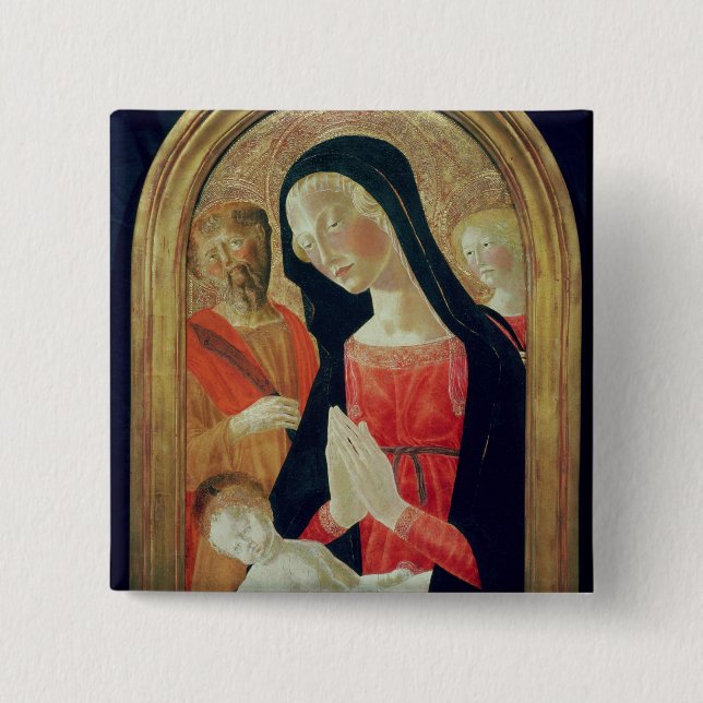Madonna and Child 2 Inch Square Button (Front)