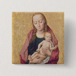 Madonna and Child 2 Inch Square Button