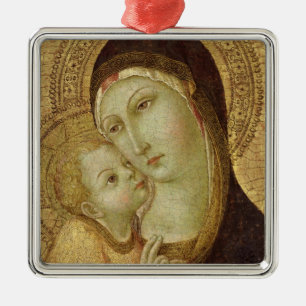 Madonna and Child 2 Metal Ornament