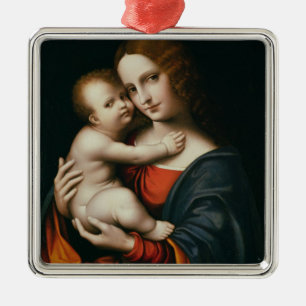 Madonna and Child 2 Metal Ornament