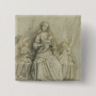 Madonna and Child 3 2 Inch Square Button
