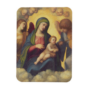 Madonna and Child and child in Glory, c.1520 (oil Magnet