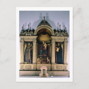 Madonna and Child and Saints (triptych altarpiece) Postcard