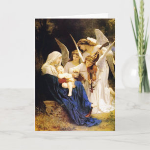 Madonna and Child and Three Angels Holiday Card
