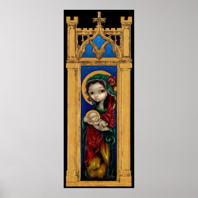 Madonna and Child at Night gothic Art Print (Front)