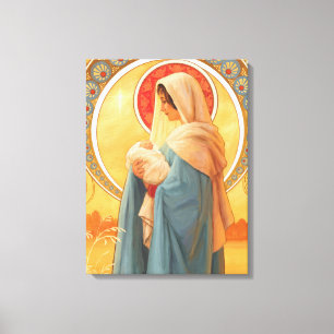 Madonna and child canvas print