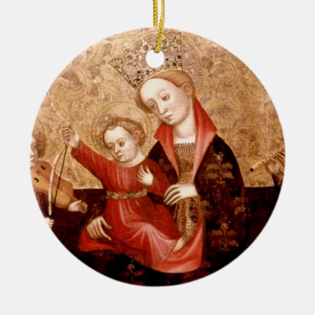 Madonna and Child: Catalunya Ceramic Ornament (Front)