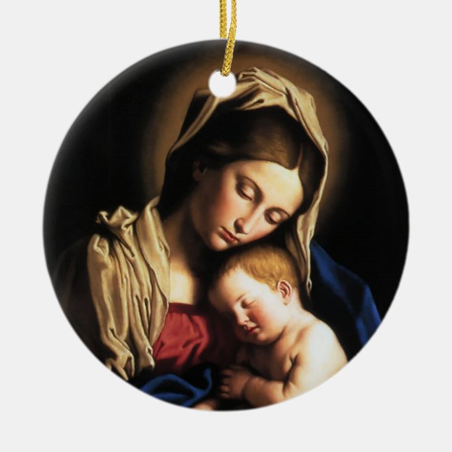 Madonna and child ceramic ornament (Front)