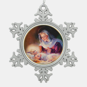 Madonna and Child  Christmas Snowflake Ornaments
