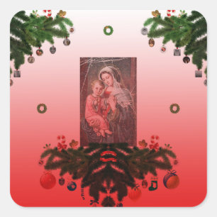Madonna and Child [Christmas] Square Sticker
