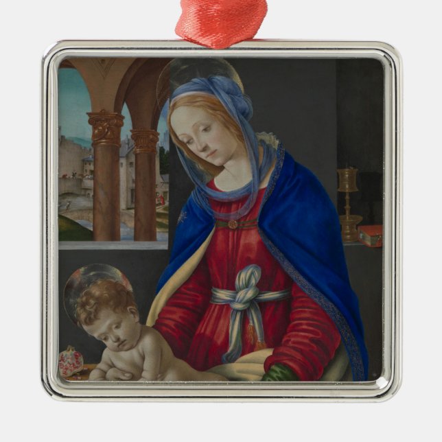 Madonna and Child, circa 1483-4 Metal Ornament (Front)