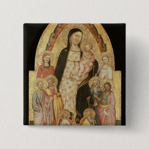 Madonna and Child Enthroned 2 Inch Square Button