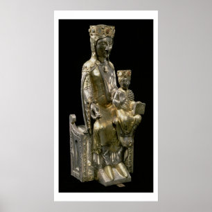 Madonna and Child Enthroned, statuette, French, 12 Poster