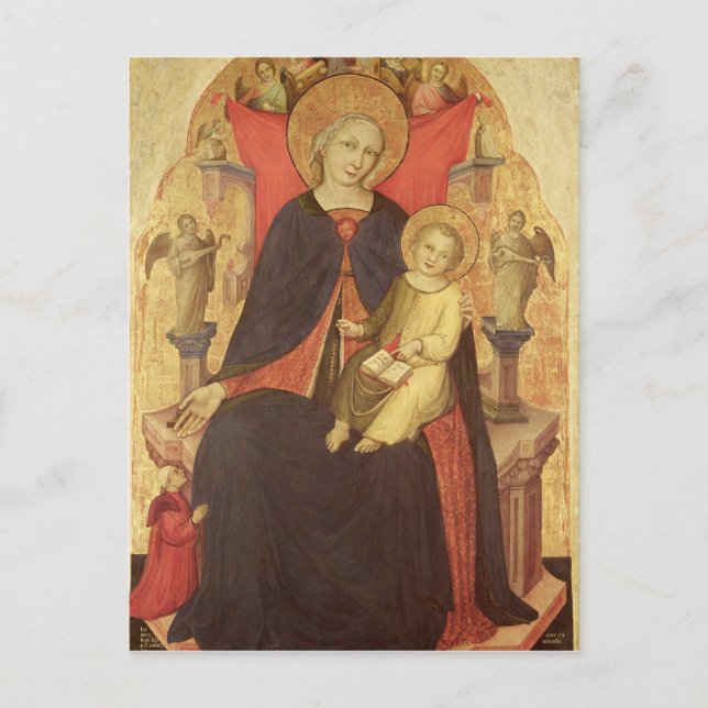 Madonna and Child Enthroned with Donor Vulciano Postcard (Front)