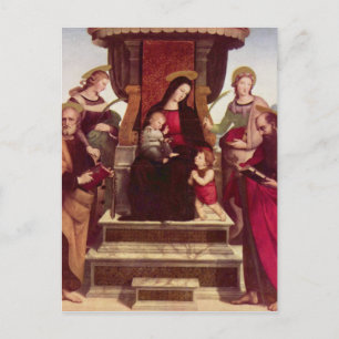 Madonna and Child Enthroned with Saints by Raphael Postcard