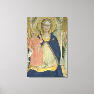 Madonna and Child enthroned with Saints, detail sh Canvas Print
