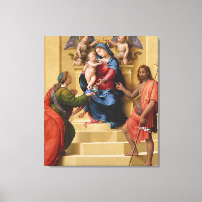 Madonna and Child Enthroned with Saints Mary Canvas Print (Front)
