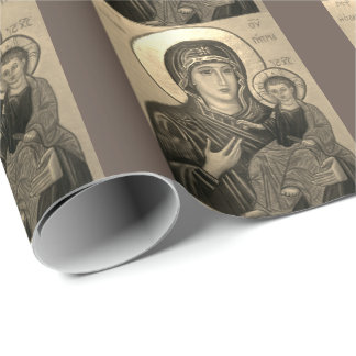 Madonna and child fine art pattern wrapping paper