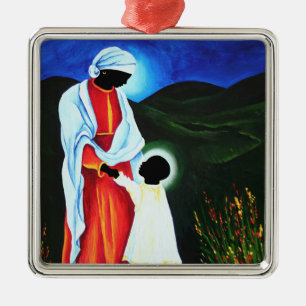 Madonna and child - First steps 2008 Metal Ornament