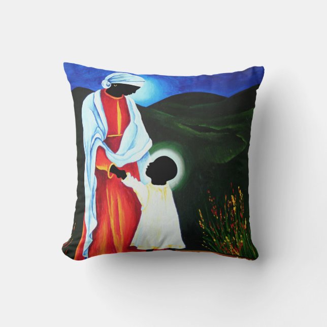 Madonna and child - First steps 2008 Throw Pillow (Front)