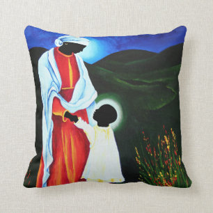 Madonna and child - First steps 2008 Throw Pillow