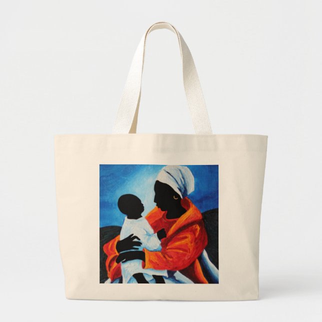 Madonna and child - First words 2008 Large Tote Bag (Front)