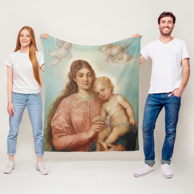 Madonna and Child Fleece Blanket (In Situ)