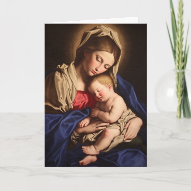 Madonna and Child Greeting Card (Front)