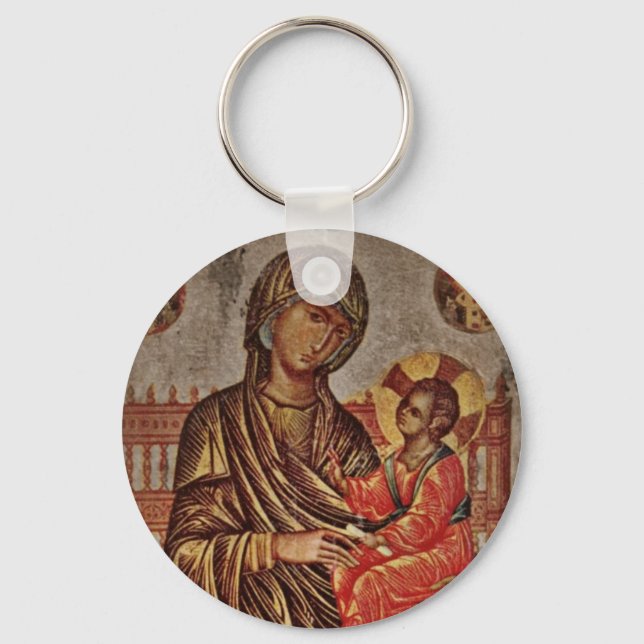 Madonna and Child Icon Keychain (Front)