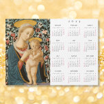 Madonna and Child Jesus Vintage Art 2025 Calendar<br><div class="desc">Custom, simple plain black and white, 2025 full year calendar, cool, thin, vintage fine art / christian / christianity / religious art lovers' yearly calendar magnet magnetic card, for any magnetic surface at home or office, featuring a beautiful adorable detailed vintage tempera on poplar panel painting, by an anonymous artist,...</div>