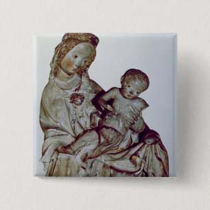Madonna and Child, known as the Krumauer 2 Inch Square Button