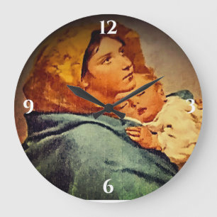  Madonna and Child Large Clock