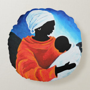 Madonna and child - Lullabye 2008 Round Pillow