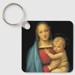 Madonna And Child, Madonna del Granduca by Raphael Keychain